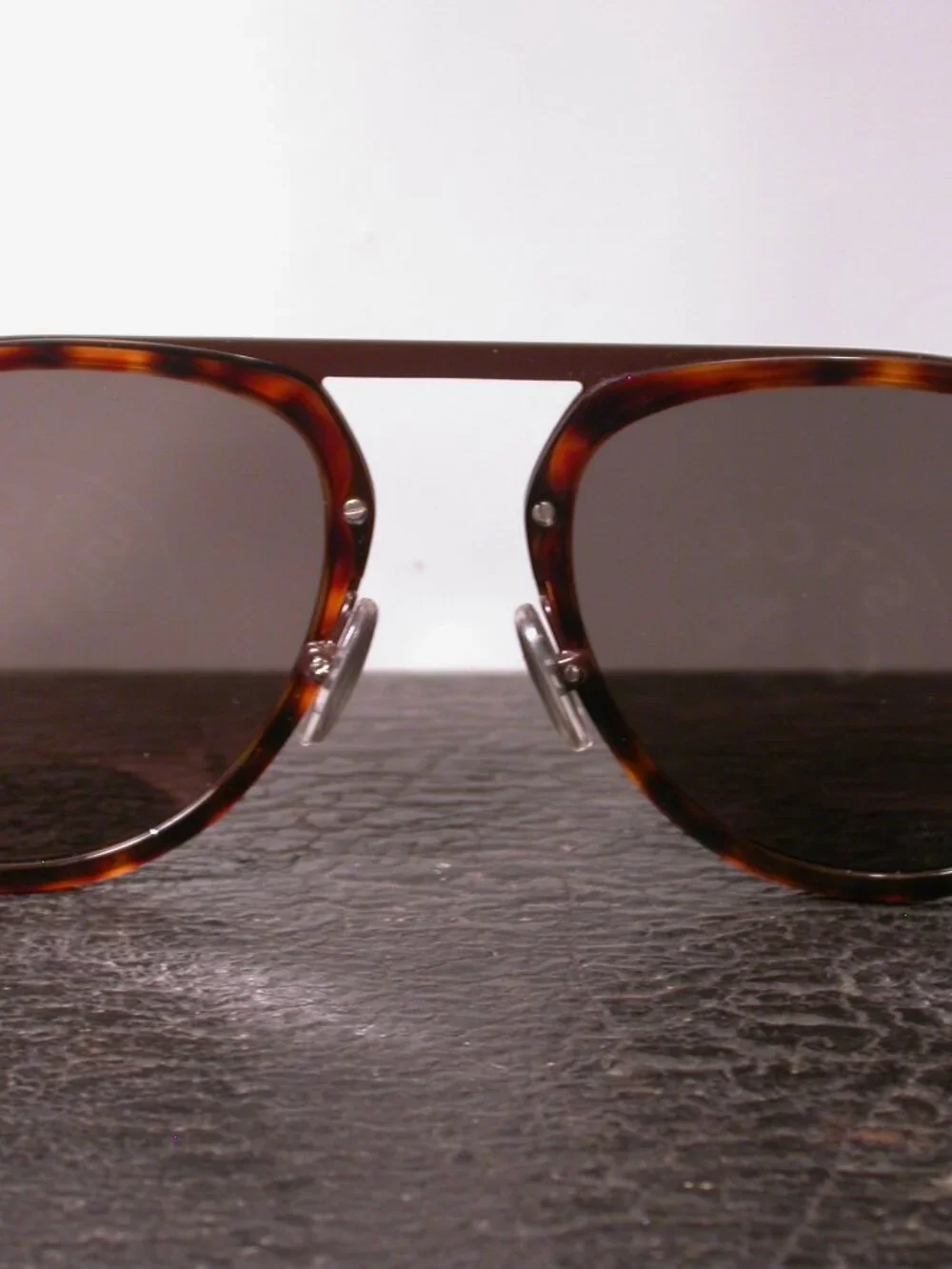 Tods Leather and Tortoise Metal Aviator Sunglasses Made in Italy
